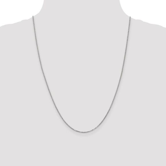 1.25mm, 14k White Gold, Box Chain Necklace, 24 Inch - Picture 2 of 8